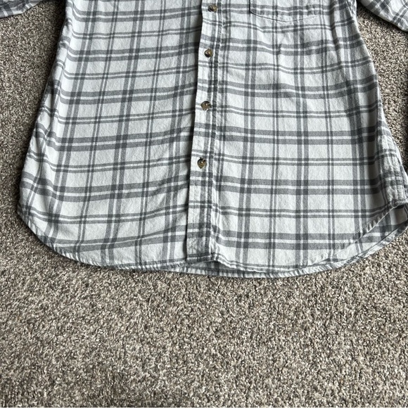 Goodfellow Gray/White Flannel Long Sleeve Button Up, Size Medium - Picture 4 of 8